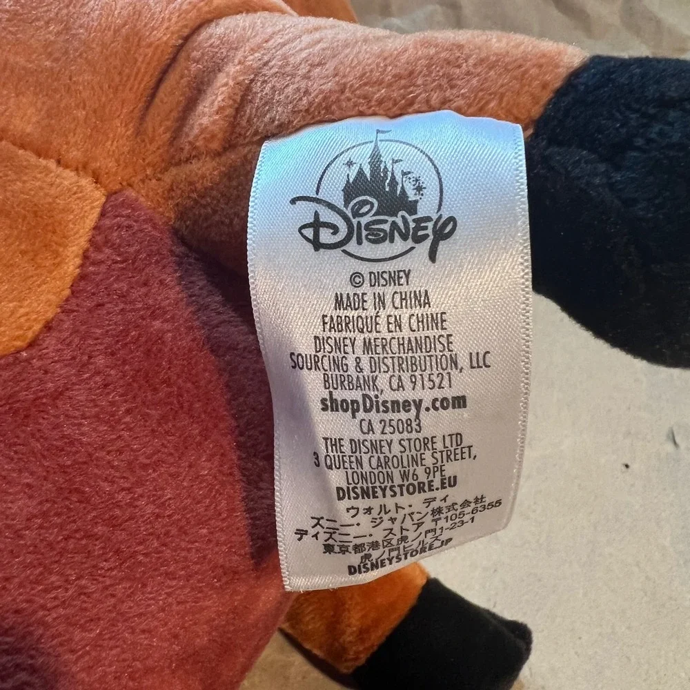 Disney Large Pumbaa Plush Brown Lion King Warthog Tethered Bugs Hakuna Matata